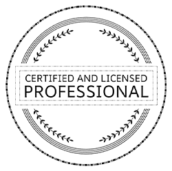 certified and licensed professional badge